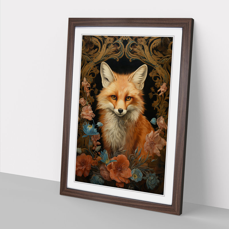 Fox Baroque Art - Framed Print, Walnut Framed, 64cm H x 46cm W