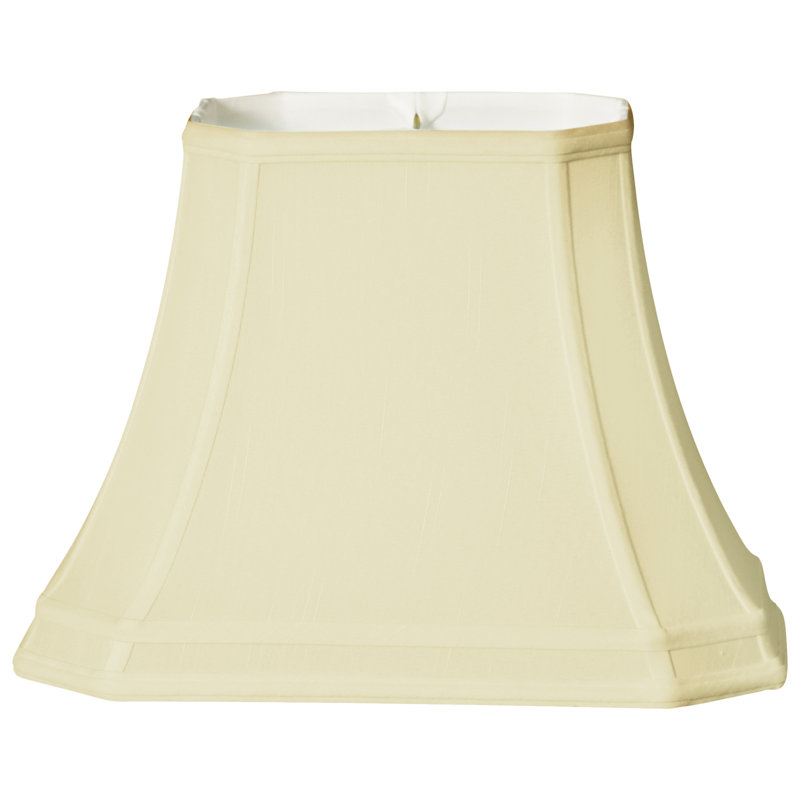 Abat-jour cloche en soie / shantung (araignée), Noir / Blanc cassé, H 11 po x l 16 po x P 10 po