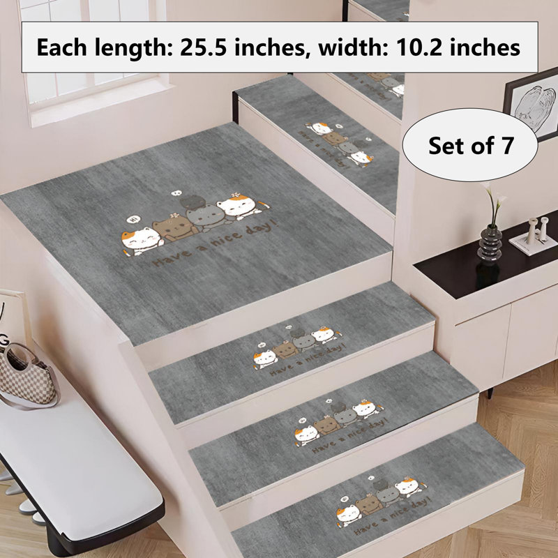 Tapis d'escalier auto-adhésif antidérapant pour usage intérieur