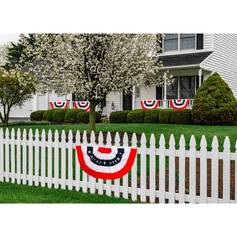 Bruant patriotique 72 po x 36 po, 0.1" H x 36" W, Blanc, rouge, bleu marine