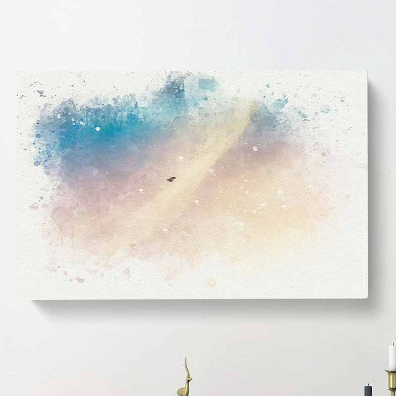 Bird in a Colourful Sky in Abstract - Wrapped Canvas, 50cm H x 76cm W x 3cm D