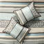 Édredon 7 pièces grand bleu - motif géométrique complexe, revers 100% brossé, chambre avec taies décoratives, coussins, jupe de lit magnifique, coussins inclus