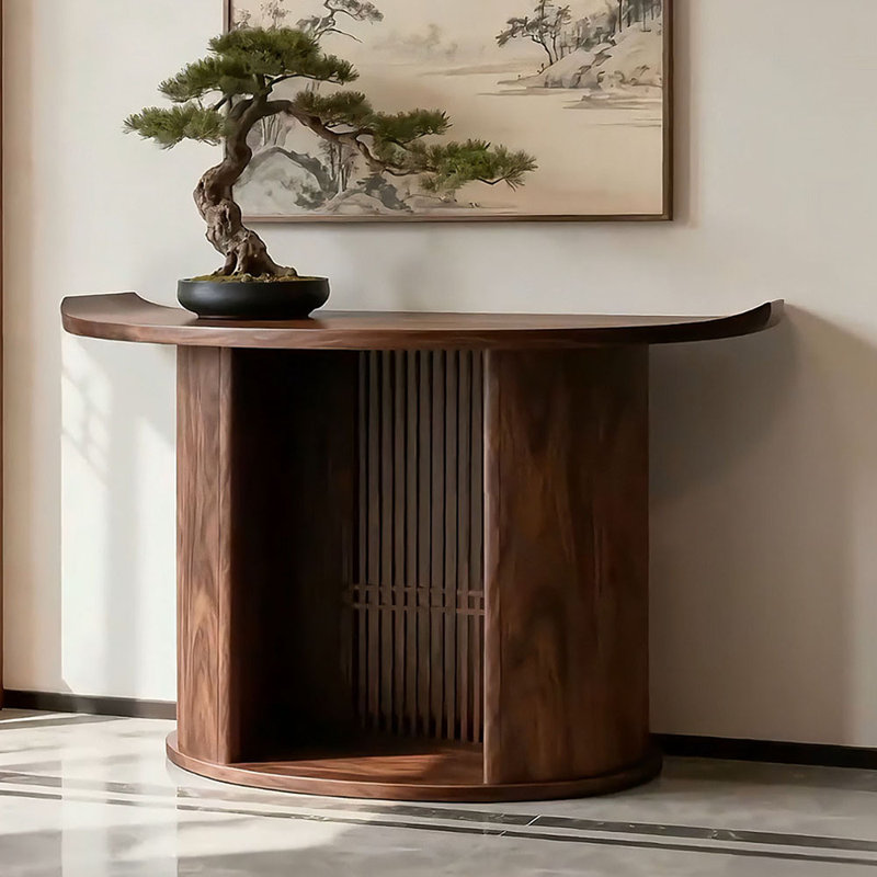 Nouvelle console de style chinois rétro en bois massif, H 35,4 po x l 55 po x P 14,9 po