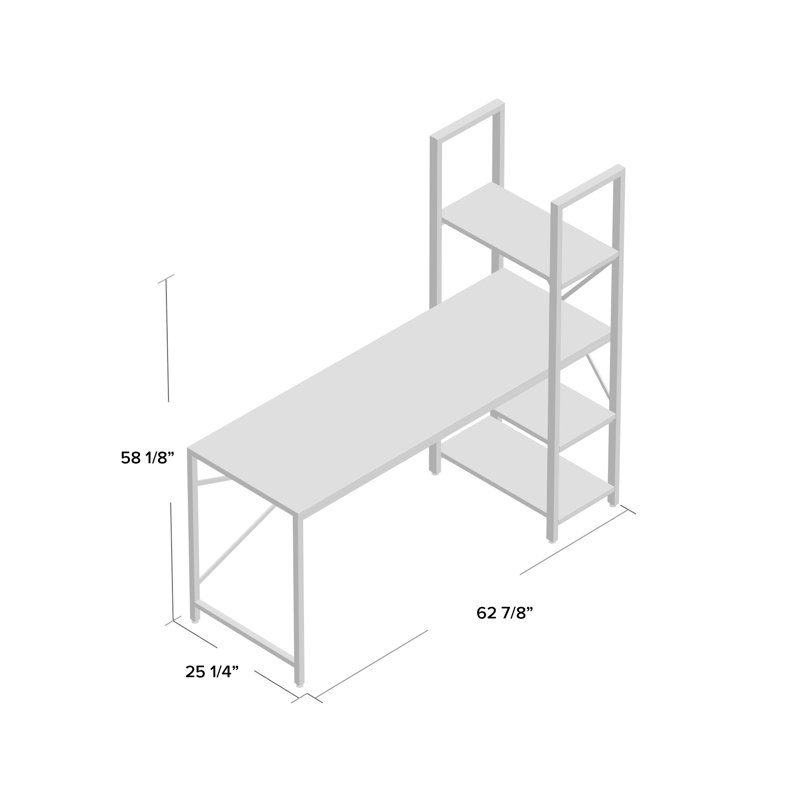 Phan Computer Desk with Bookshelves, Oak