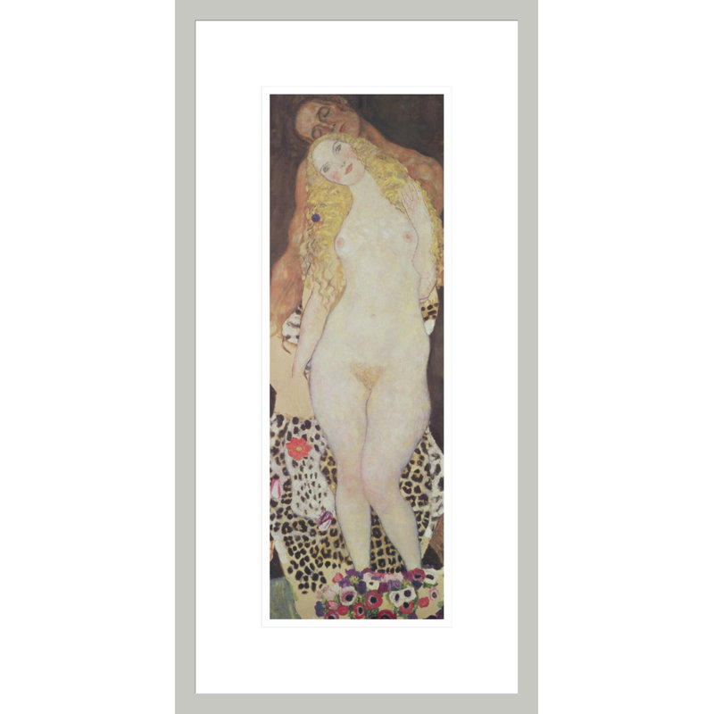 «Adam and Eve» par Gustav Klimt, impression giclée encadrée, 21.75" H x 11.05" W