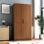 Buffet autoportant élégant en noyer 62,97 po pour le rangement de petits objets dans un buffet avec tablettes