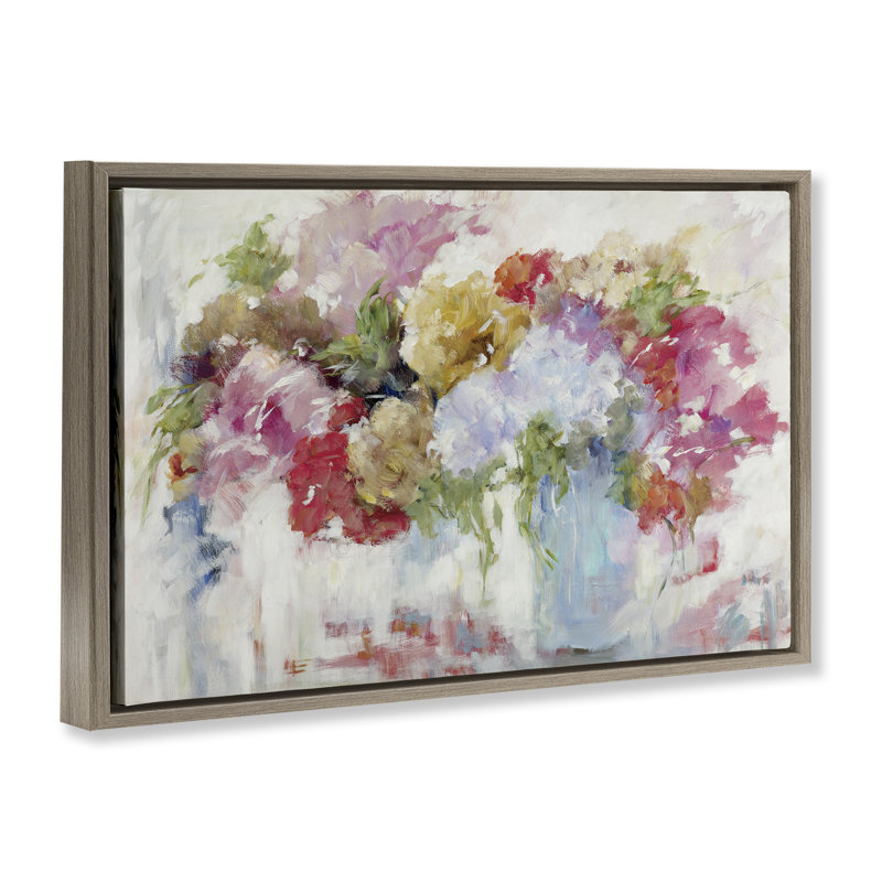 Cadre flottant Hope Springs Bouquets, design par Mary Parker Buckley, H 17 po x l 25 po, Cadre flottant orme Montalcino