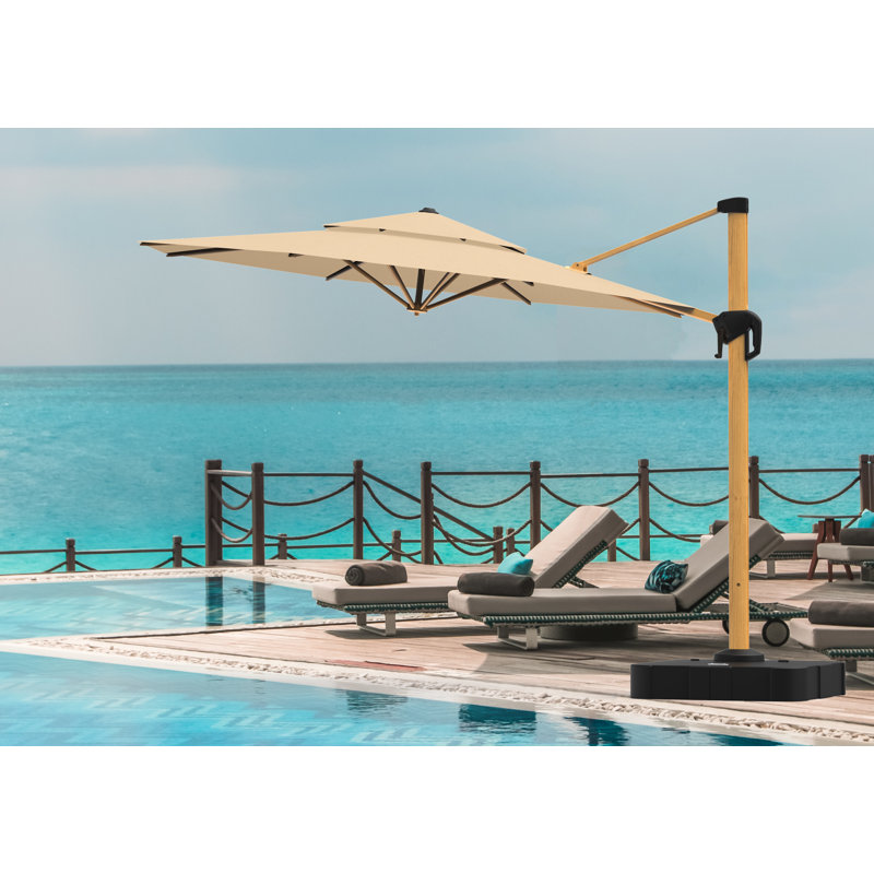 Parasol en porte-à-faux 116,14 po Joahnna, Beige