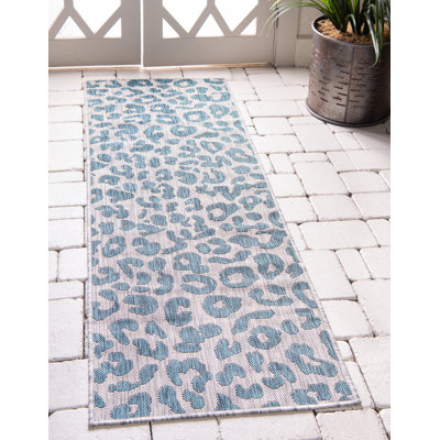 Tapis bleu sarcelle / gris Murph