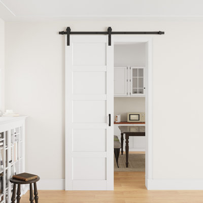 30" × 96" Wood Sliding Barn Door with Finished Surface, Ready to Use All Installation Hardware Kit Included, Can Be Repainted, No Assembly Required
