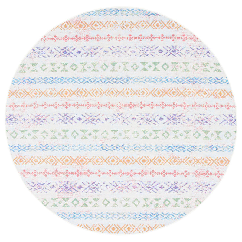 Tapis d'intérieur / extérieur Odysseus Performance Southwestern, Rond 6 pi 7 po