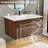 30 Inch Modern Bathroom Vanity With Divided Drawer, Vertical Textured Front And Floating Design - Wall-Mounted Storage Cabinet-640483676