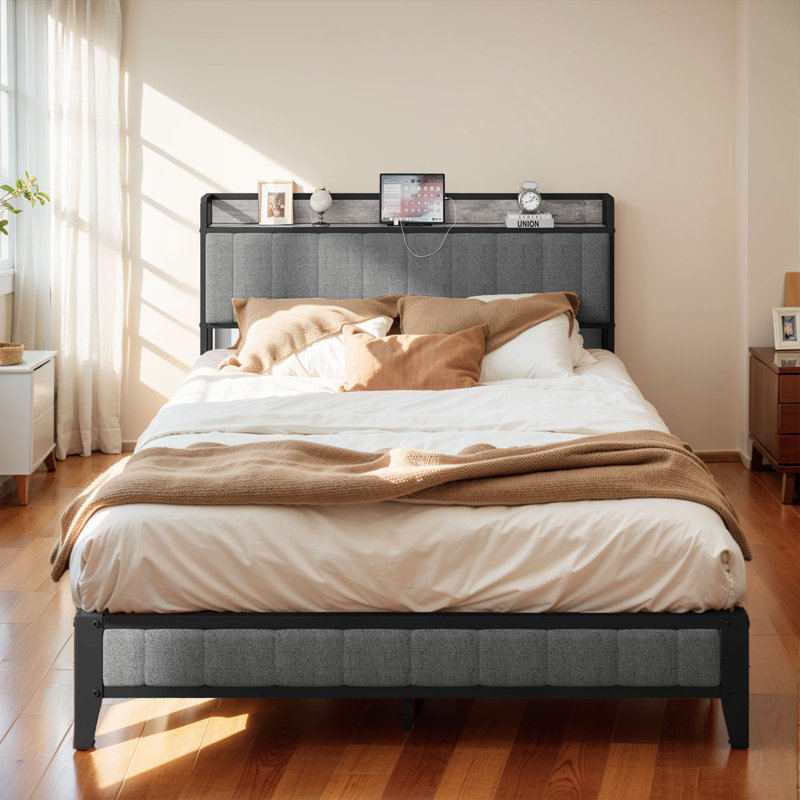 Base de lit 40,5 po Talore, Grand, Gris clair