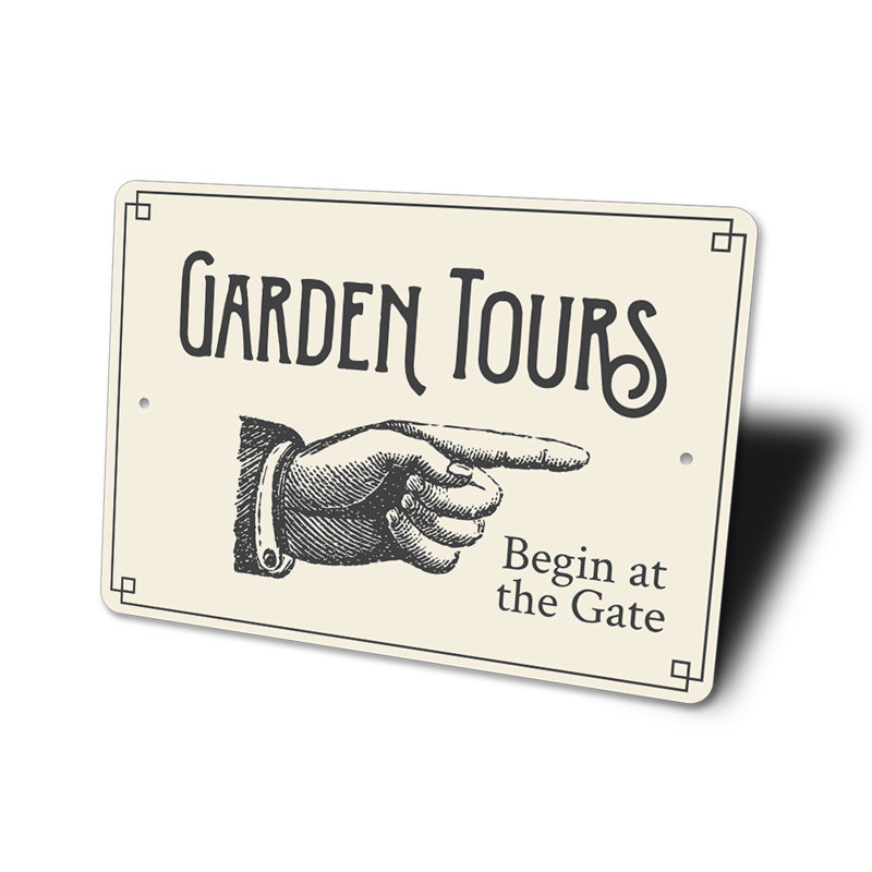 Panneau directionnel en aluminium Garden Tours, H 12 po x l 18 po x P 0,06 po