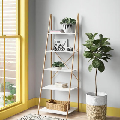 Roselyn 180.5cm H x 60cm W Iron Ladder Bookcase