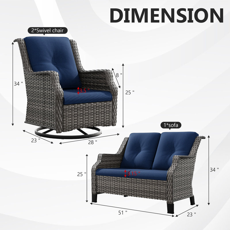 Blatman Outdoor Seating Group, Blue