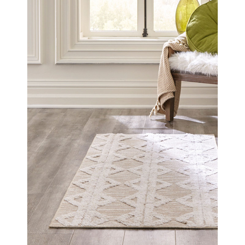 Dudziak Cotton Oriental Indoor Rug, Rectangle 6'4" x 9'