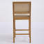 Ensemble de 2 tabourets de bar rustiques en bois massif à dossier en rotin, coussin de confort beige, SW1872BG-7764966