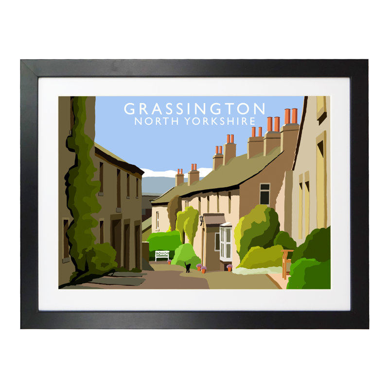 Grassington by Richard O'Neil - Print, 33.5 cm H x 43.5 cm W x 2.2 cm D, Black Wood Frame