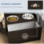 Rangement pour chien avec bols surélevés - café, rangement pour les grands chiens