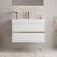 Meuble-lavabo mural 30 po avec lavabo, meuble de rangement flottant avec comptoir en résine de pierre et tiroirs à fermeture en douceur-657705395