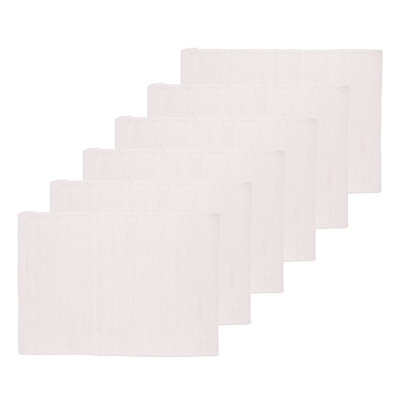 White Chindi Solid Color Placemats Set of 6