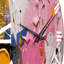 Horloge murale rose et grise I-93381523