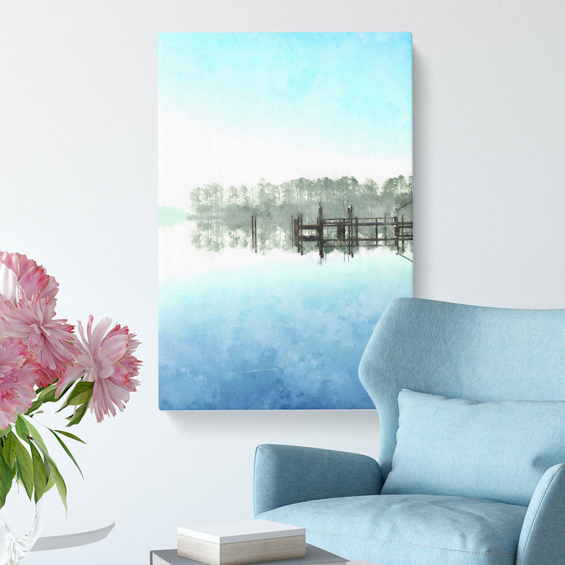 Trees Reflecting In A Lake In North Carolina - Wrapped Canvas, 76cm H x 50cm W x 3cm D