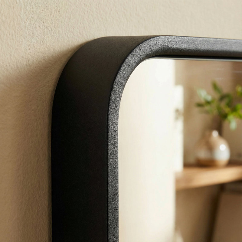 Arilynn Metal Flat Wall Mirror, Black