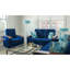 Rembourré en microfibre convertible bleu avec rangement - Collection X, mobilier de salon moderne, transformez votre espace de style et de fonctionnalité