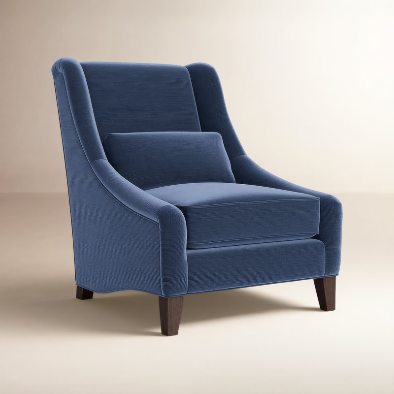 Adriana Upholstered Armchair, Navy Cotton