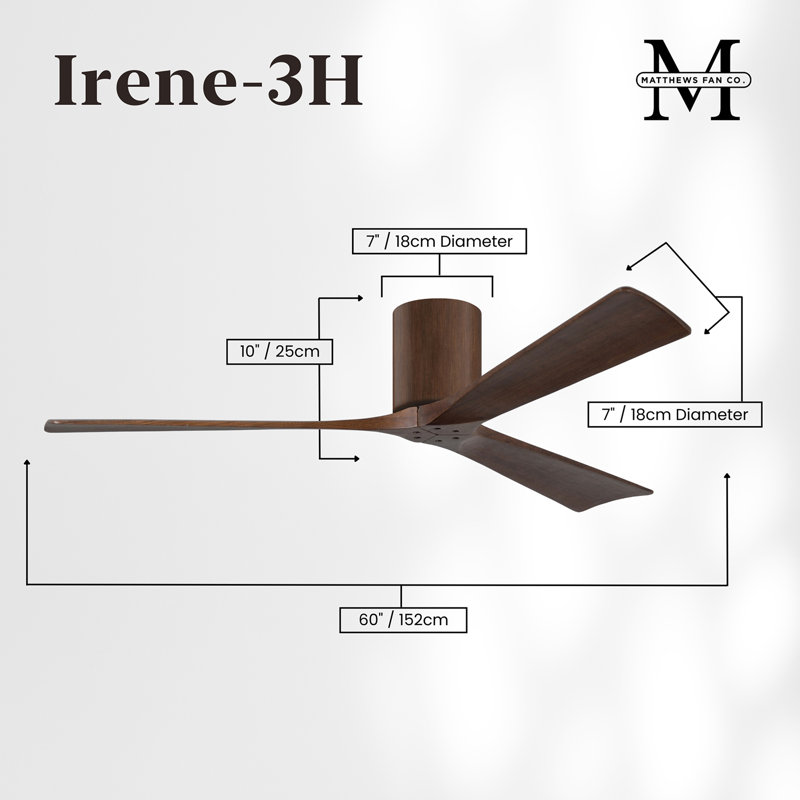 Irene Ceiling Fan, Walnut, Walnut Tone, 60"