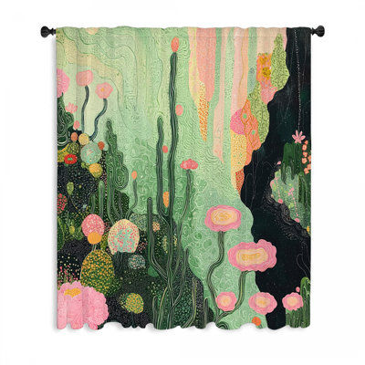 Rideaux de fenêtre de jardin, voilages à motif floral et voilages - 1 panneau