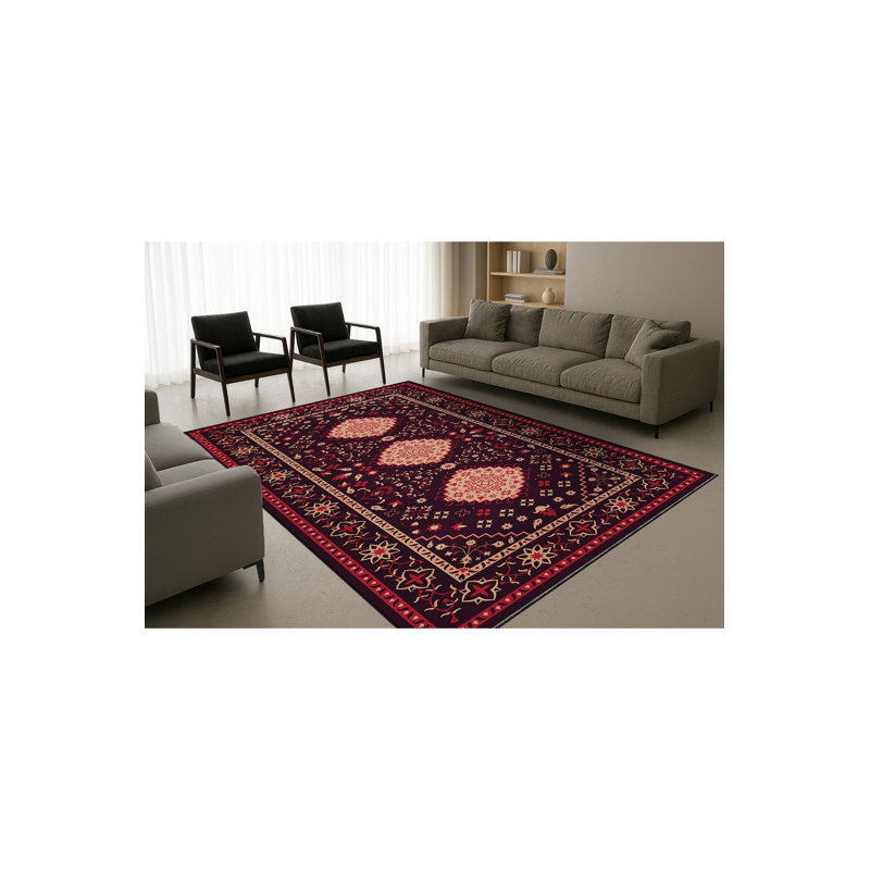 Tapis beige tissé traditionnel Mosso, 4'11" x 7'7"