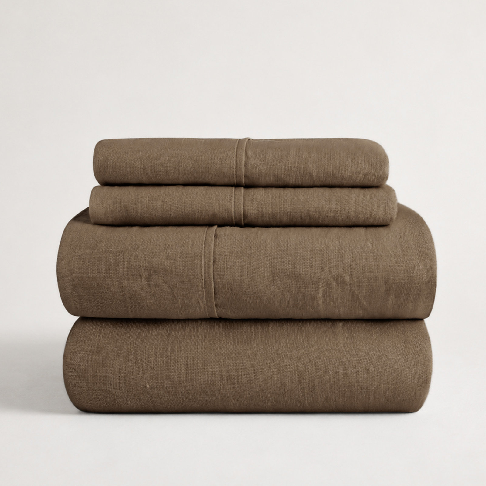Clara 100% French Linen Sheet Set, Full, Cocoa