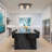 4-Light Iridescent Glass Dimmable LED Square Flush Mount