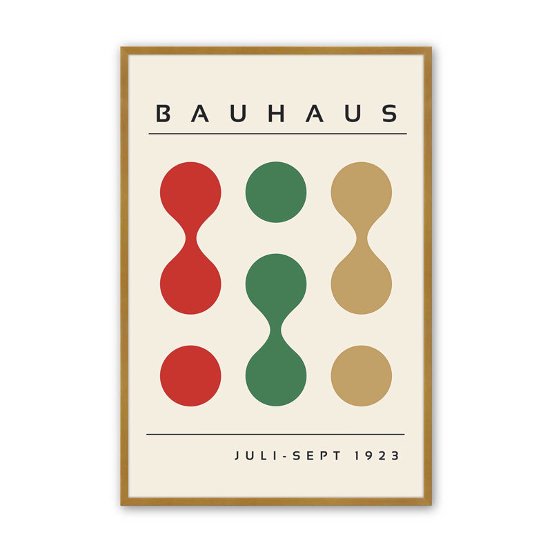 Formes du Bauhaus réinventées, Cadre simple en or poli, H 21,25 po x l 17,25 po