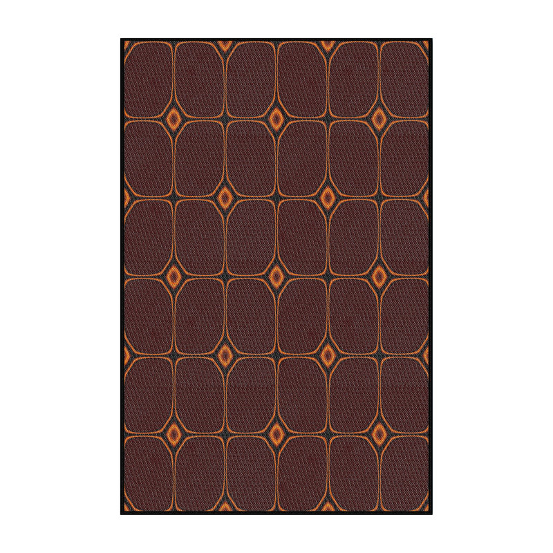 Tapis décoratif brun à motif géométrique Sallee, Rectangle 7 pi x 10 pi