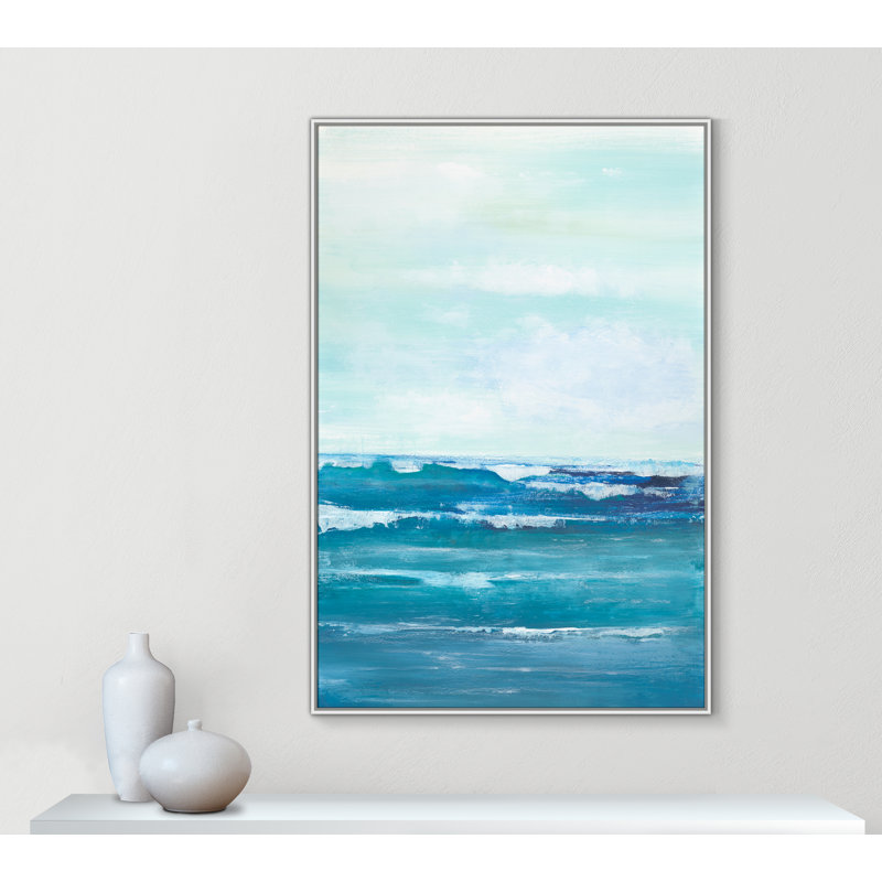 «Ilana Distant Waves» par Filippo Ioco - reproduction d'art, H 61,5 po x l 41,5 po x P 2 po, Toile avec cadre blanc