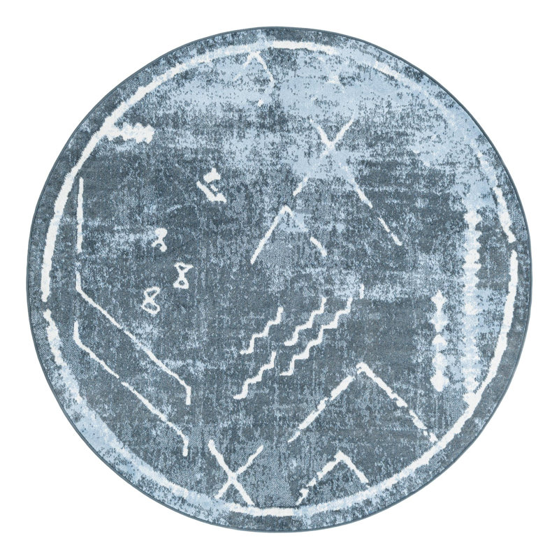 Eudora Geometric Indoor Rug, Round 5'3"