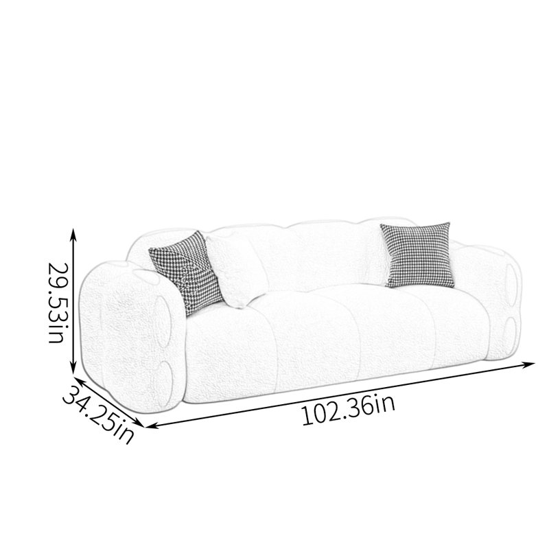 Cream style straight row sofa