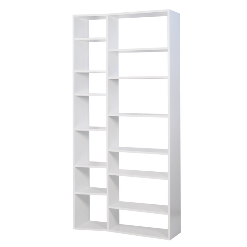 Vsevidof 224cm H x 108cm W Geometric Bookcase, Pure White