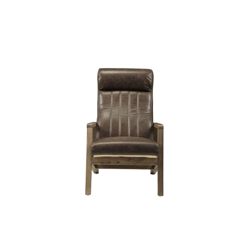 Fauteuil en cuir fleur 35 po