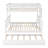 Wood Twin XL over Queen Bunk Bed with Trundle & Ladder, Convertible to 3 Beds,White-599930384