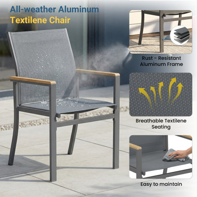 All-Weather Aluminum Patio Dining Chair