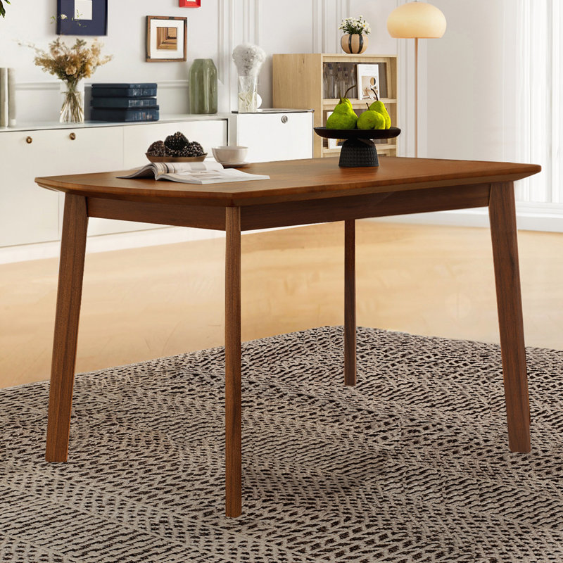 Table de salle à manger moderne de 47 pouces de style Mid-Century, Brun, Bois