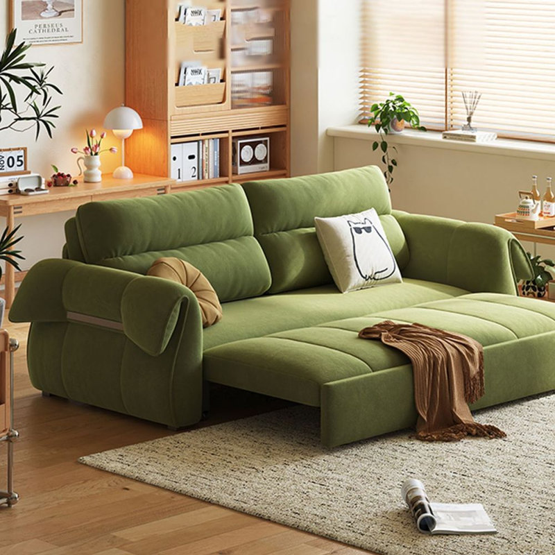 Canapé-lit modulaire en velours vert avec rangement, H 35,43 po x l 78,74 po x P 31,5 po, 2