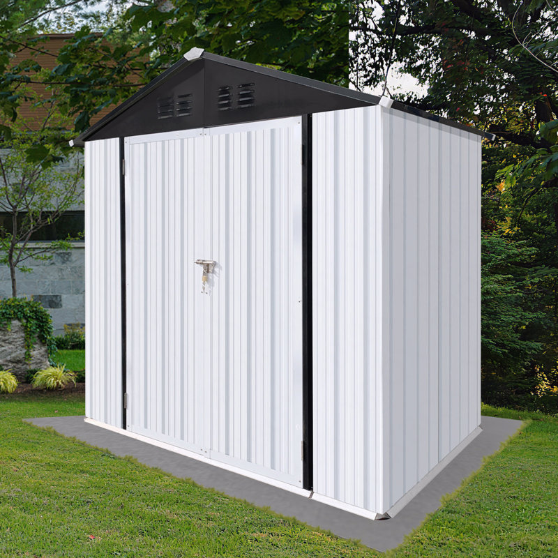 Outdoor Storage Sheds 6Ftx4ft Apex Roof, Black