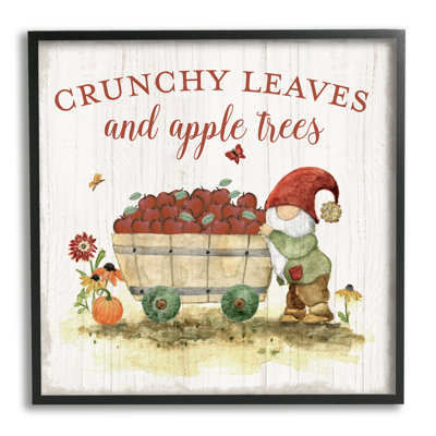 bb-495-Framed Fall Apple Tree Phrase Single Picture Frame Print on Canvas