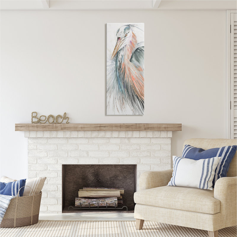 «Stupell Industries Modern Heron», peinture sur toile par Patricia Pinto, H 40 po x l 17 po x P 1,5 po